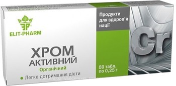 Фото Elit-Pharm Хром активний 0.25 г 80 таблеток