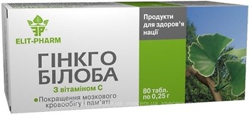 Фото Elit-Pharm Гінкго Білоба з вітаміном C 80 таблеток