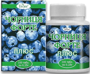 Фото Enjee Чорниця форте плюс 0.25 мг 100 таблеток