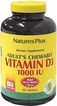 Фото Nature's Plus Adults Chewable Vitamin D3 1000 мг 90 таблеток (1044)
