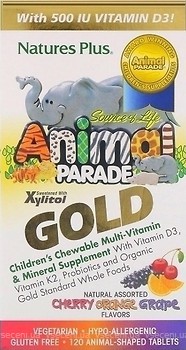 Фото Nature's Plus Animal Parade Gold Childrens Chewable Multi зі смаком асорті 120 таблеток (29928)