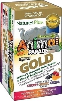 Фото Nature's Plus Animal Parade Gold Childrens Chewable Multi зі смаком асорті 60 таблеток (29927)
