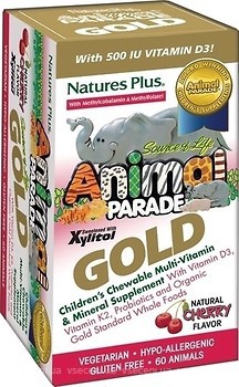 Фото Nature's Plus Animal Parade Gold Childrens Chewable Multi зі смаком вишні 60 таблеток (29931)