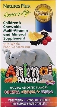 Фото Nature's Plus Animal Parade Childrens Chewable Multi зі смаком асорті 180 таблеток (29982)