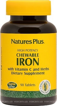 Фото Nature's Plus Chewable Iron with Vitamin C and Herbs 90 таблеток (3421)