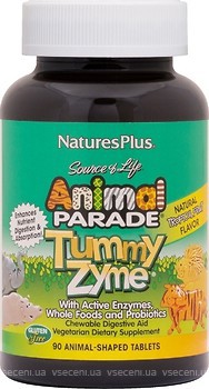 Фото Nature's Plus Animal Parade Tummy Zume зі смаком тропічних фруктів 90 таблеток (29947)