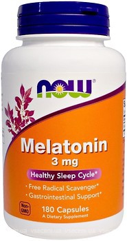 Фото Now Foods Melatonin 3 мг 180 капсул (03257)