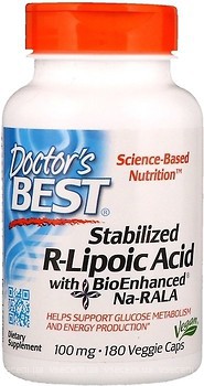 Фото Doctor's Best Stabilized R-Lipoic Acid 100 мг 180 капсул (DRB00229)