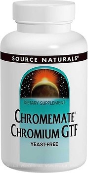 Фото Source Naturals Chromemate Chromium GTF Yeast-Free 200 мкг 120 таблеток (SN0340)