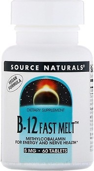 Фото Source Naturals B-12 Fast Melt 5 мг 60 таблеток (SN2462)