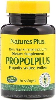 Фото Nature's Plus Propolplus Propolis w/Bee Pollen 60 капсул (3787)