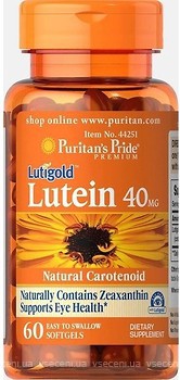 Фото Puritan's Pride Lutein 40 мг with Zeaxanthin 60 капсул