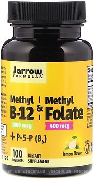 Фото Jarrow Formulas Methyl B-12 & Methyl Folate 100 льодяників (JRW-18018)