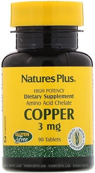 Фото Nature's Plus Copper 3 мг 90 таблеток (3430)