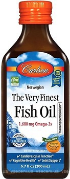 Фото Carlson Labs Norwegian The Very Finest Fish Oil зі смаком апельсина 200 мл