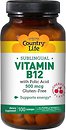 Фото Country Life Vitamin B12 with Folic Acid со вкусом вишни 100 леденцов (CLF-06295)