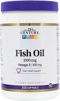 Фото 21st Century Fish Oil Omega-3 1000 мг 300 капсул (22921)