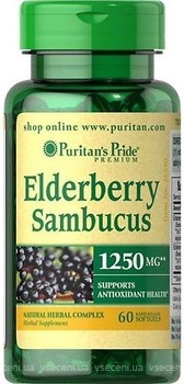 Фото Puritan's Pride Elderberry Sambucus 1250 мг 60 капсул
