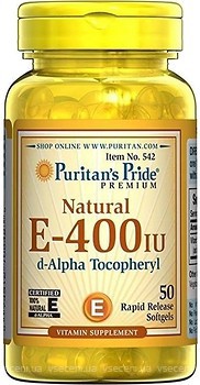 Фото Puritan's Pride Vitamin E 400 IU 50 капсул