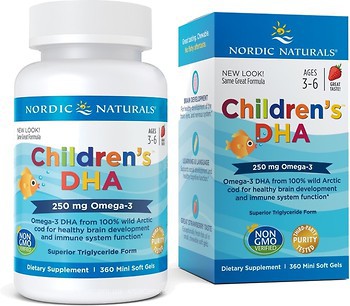 Фото Nordic Naturals Children's DHA 250 мг зі смаком полуниці 360 капсул (NOR-02720)