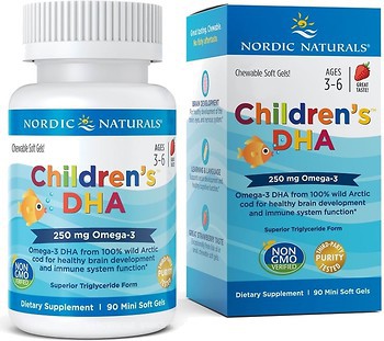 Фото Nordic Naturals Children's DHA 250 мг зі смаком полуниці 90 капсул (NOR-01710)