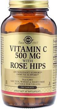 Фото Solgar Vitamin C with Rose Hips 500 мг 250 таблеток (SOL02381)