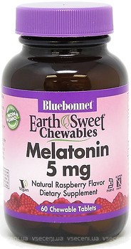 Фото Bluebonnet Nutrition Melatonin 5 мг зі смаком малини 60 таблеток