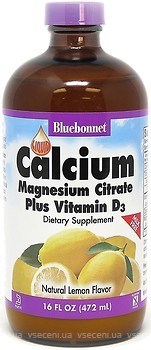 Фото Bluebonnet Nutrition Calcium Magnesium Citrate Vitamin D3 зі смаком лимона 472 мл