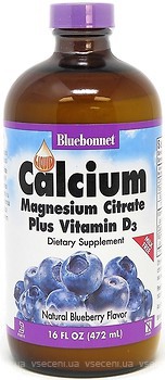 Фото Bluebonnet Nutrition Calcium Magnesium Citrate Vitamin D3 зі смаком чорниці 472 мл