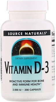 Фото Source Naturals Vitamine D-3 2000 IU 200 капсул (SNS02145)