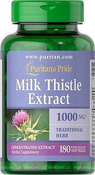 Фото Puritan's Pride Milk Thistle Extract 1000 мг 180 капсул