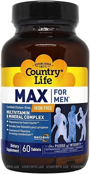 Фото Country Life Max for Men 60 таблеток (CLF-08135)