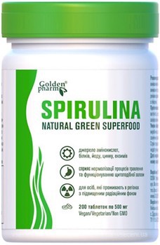 Фото Golden Pharm Spirulina 200 таблеток