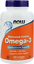 Фото Now Foods Omega-3 Molecularly Distilled 200 капсул (01652)