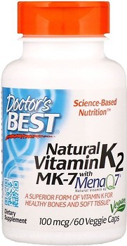 Фото Doctor's Best Vitamin K2 MK-7 with MenaQ7 100 мкг 60 капсул (DRB00334)