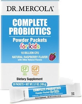 Фото Dr. Mercola Probiotics Powder for Kids зі смаком малини 30 саше (MCL01198)