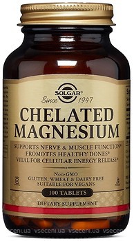 Фото Solgar Chelated Magnesium 100 таблеток