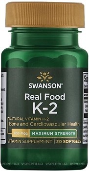 Фото Swanson Real Food Vitamin K-2 200 мкг 30 капсул