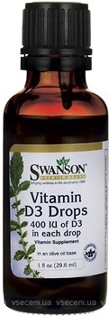 Фото Swanson Vitamin D3 Liquid Drops 50 мкг 29.6 мл