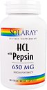 Фото Solaray HCL with Pepsin 650 мкг 100 капсул (SOR04814)