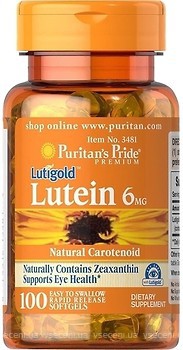 Фото Puritan's Pride Lutein 6 мг with Zeaxanthin 100 капсул