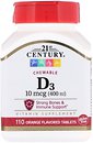 Фото 21st Century Vitamin D3 10 мкг со вкусом апельсина 110 таблеток