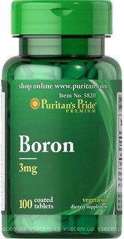 Фото Puritan's Pride Boron 3 мг 100 таблеток