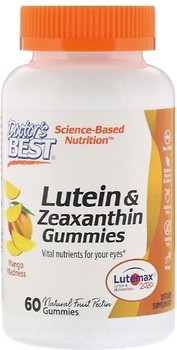 Фото Doctor's Best Lutein with Zeaxanthin зі смаком манго 60 таблеток (DRB00512)