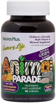 Фото Nature's Plus Animal Parade Grape Flavor зі смаком винограду 90 таблеток