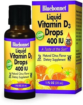 Фото Bluebonnet Nutrition Liquid Vitamin D3 400 IU со вкусом апельсина 30 мл (BLB0372)
