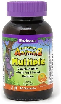 Фото Bluebonnet Nutrition Rainforest Animalz Multiple зі смаком апельсина 90 таблеток (BLB0188)