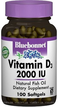 Фото Bluebonnet Nutrition Vitamin D3 2000 IU 100 капсул (BLB0317)