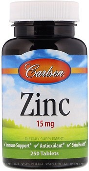Фото Carlson Labs Zinc 15 мг 250 таблеток