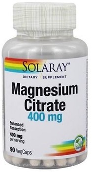 Фото Solaray Magnesium Citrate 400 мг 90 капсул (SOR46301)